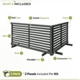 thumbnail image 5 of 22in H x 44in W (2 Panels) Freestanding Zippity Portable Puppy Fence Kit, Charcoal Color Dog Puppy Playpen, Dog Fence Outdoor for Yard, Vinyl Picket Outdoor Dog Fence, Dog Play Pen Indoors, ZP19073, 5 of 8
