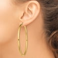 thumbnail image 3 of 925 Sterling Silver Flash Gold Plated Women's 3mm Polished Classic Hoop Earrings | 65mm, 3 of 4