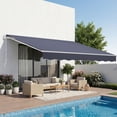 thumbnail image 1 of VEVOR Auvent Rétractable Manuel, Auvent de Patio Extérieur 11,5 Pieds x 9,8 Pieds Pare-Soleil Rétractable, Abri Pare-Soleil en Polyester Résistant à l'Eau pour Porte et Fenêtre de Patio avec Manivelle pour Terrasse, Balcon, Cour, Gris, 1 of 9