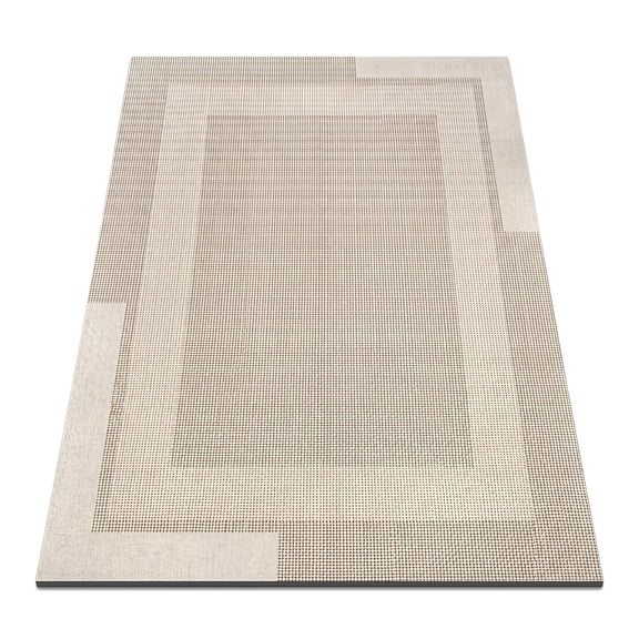 WZB Non Slip Bath Mat, Rubber Backing, Quick Dry, Beige, 16x24 Inch