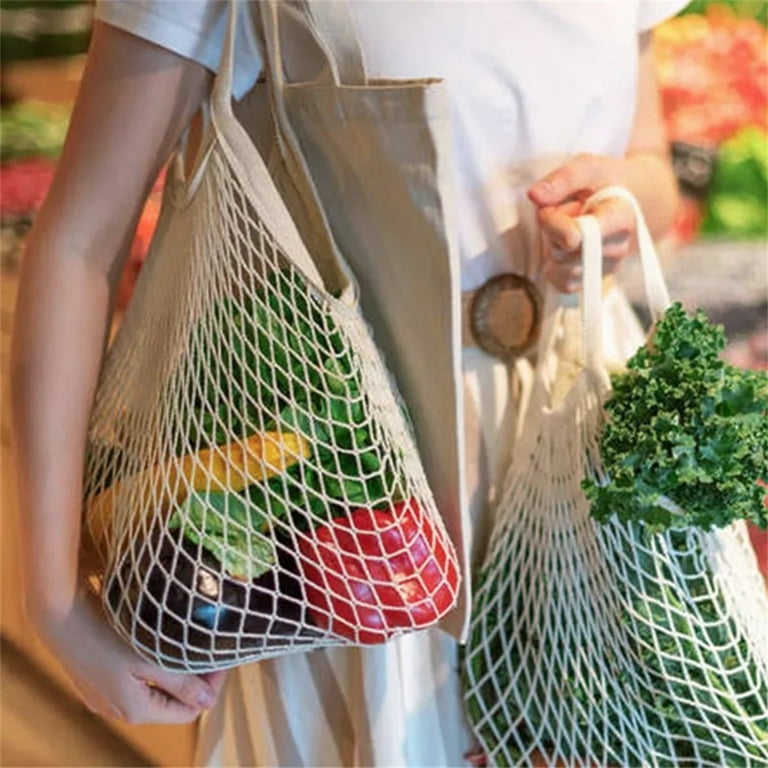 2Pack Portable Shopping Bag for Fruit Vegetable Cotton Reusable