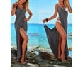 thumbnail image 1 of Plus Size Women's Spaghetti Strap Beach Dresses Cover Up Bikini Cover Up Wrap Swimsuit V-Neckline Backless Long Dress, 1 of 4