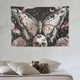 thumbnail image 3 of Acheng Mushroom Skull Tapestry for Bedroom Hippie Butterfly Tapestry Aesthetic Pink Tri-ppy Moon and Stars Tapestry Wall Hanging for College Dorm Room Decor Living Room  60x40in, 3 of 7