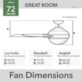 thumbnail image 3 of Hunter 72 inch Outdoor or Indoor Ceiling Fan with LED Light - White Ceiling Fan with Wall Control, For Patio, Garage, or Porch, Quiet, Standard Mount, 10 Blades - Overton 50717, Matte White, 3 of 17