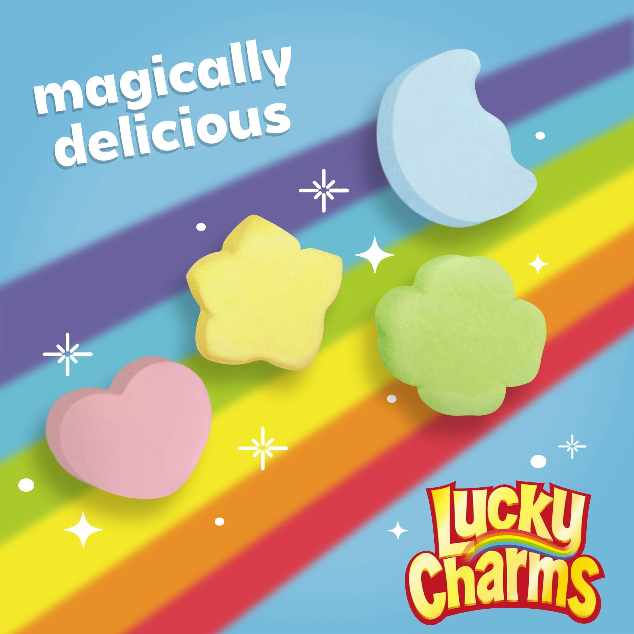 (2 pack) Jet-Puffed Lucky Charms Shaped Magically Delicious Marshmallows, 7 oz Bag