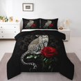 thumbnail image 2 of Erosebridal 3D Leopard Cheepah Bedding Sets Queen with Comforter, Red Rose Duvet Insert, Jungle Animal Decor, Reversible 3 Pieces, 2 of 7