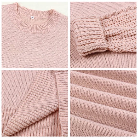 Vedolay Cropped Sweater Sweaters for Women Trendy Long Sleeve Loose Fit Tops 2023,Red L