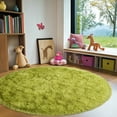 thumbnail image 2 of Socofuz 5x5ft Grass green Fluffy Rug, Soft Indoor Modern Round Carpets Perfect for Kid's Room Cloakroom, 2 of 7