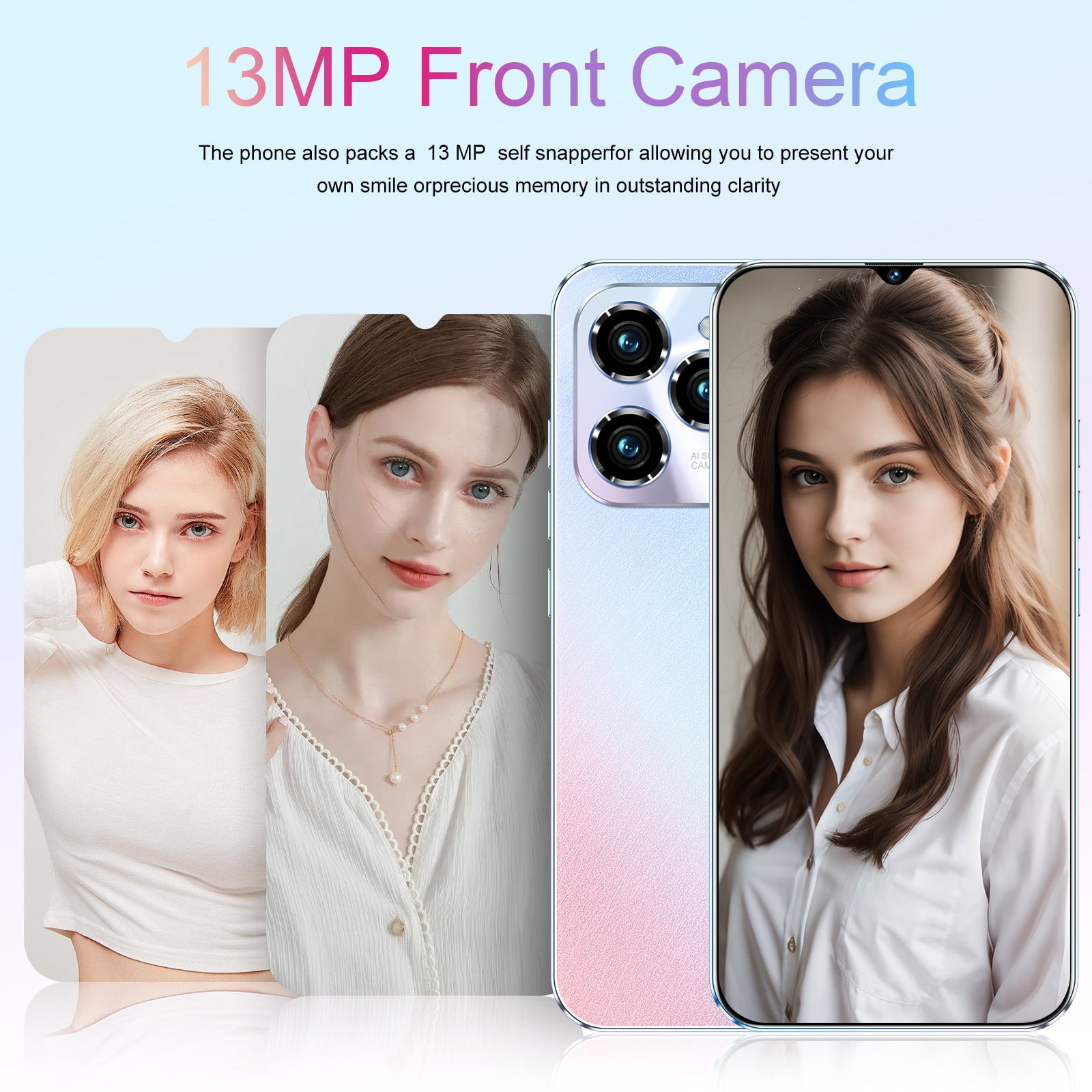HOT 40 Pro Unlocked Phone, Mobile Phones, 5G Cell Phone 4GB+128GB Smartphone Android 13.0, 6.8 Inch FHD+ Display 120Hz 64MP Camera, 6800mAh Battery