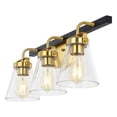 thumbnail image 6 of SAFAVIEH Rayney 3-Light LED Brass Iron Wall Sconce with Clear Shade, 6 of 7