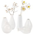 thumbnail image 1 of 6 minijarrones de cerámica para flores, 6 estilos, decoración rústica, decoración moderna de granja, jarrones pequeños blancos lisos para flores, plantas pequeñas, decoración floral para estantes de, 1 of 8