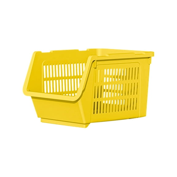 Stackable Plastic Storage Basket, Foldable Closet Organizers and Storage Bins Drawer Shelf Storage Container for Wardrobe Kitchen Bathroom Office Dorm