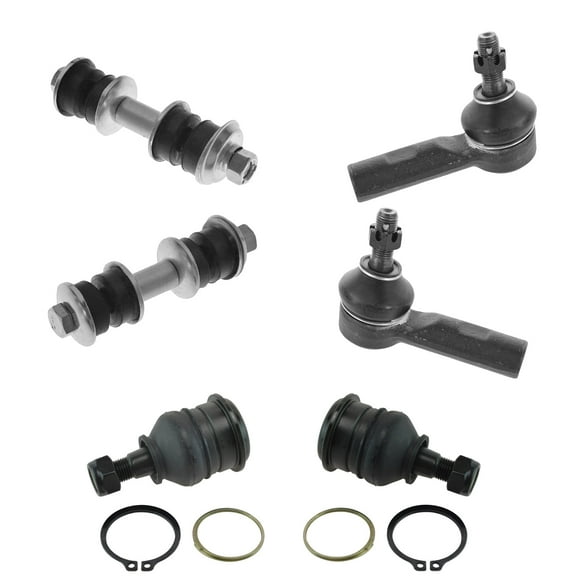 TRQ 6 pc Steering Suspension Kit Lower Ball Joints Outer Tie Rods Sway Bar Link PSA60030