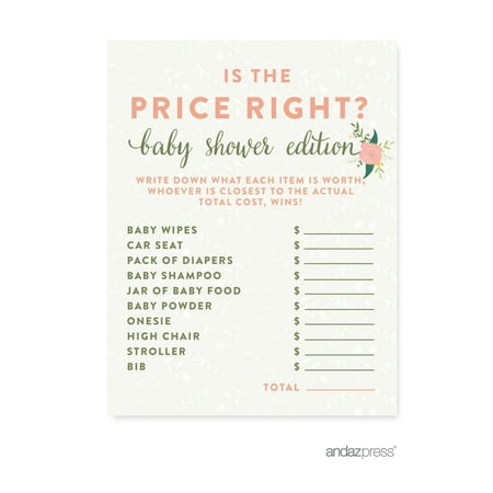 Is The Price Right Floral Roses Girl Baby Shower Game 20 Pack Is The Price Right Floral Roses Girl Baby Shower Game 20 Pack