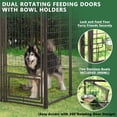 thumbnail image 4 of VEIKOUS 10ft x 10 ft Outdoor Dog Kennel w/ Canopy & 2 Bowls, Large Large Dog Crates for Yard, Lawn, Gray, 4 of 13