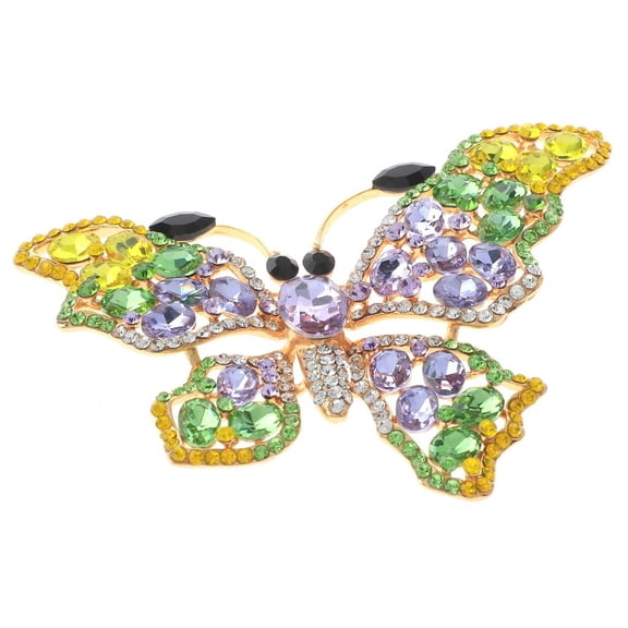 Large Crystal Butterfly Brooch