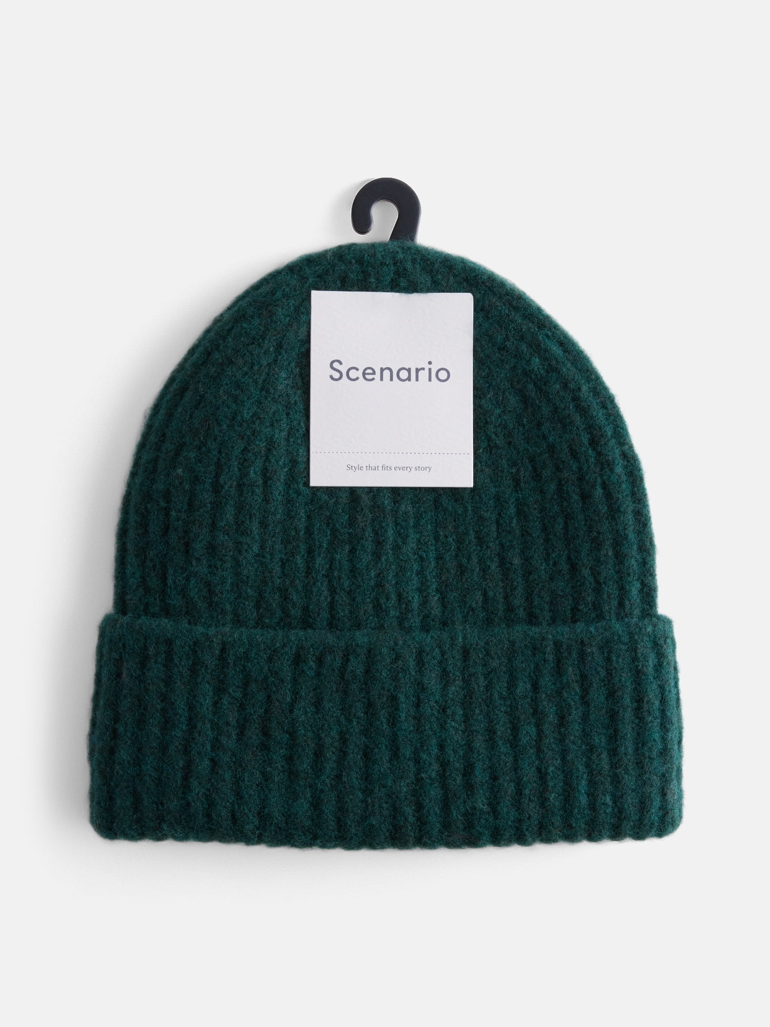 Scenario Women's Rib Knit Beanie, Green