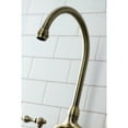 thumbnail image 4 of Kingston Brass KS7793ALBS English Country Two-Handle 3-Hole Deck Mount Bridge Kitchen Faucet with Brass Side Sprayer in Antique Brass, 4 of 7