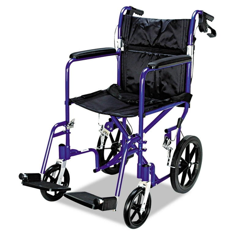 Medline Industries Excel Deluxe Aluminum Transport Wheelchair 19w X 16d 300 Lb Capacity