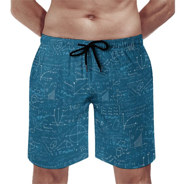 Board Shorts Math Linear Classic Swim Trunks Mathematics Eduion Men Quick Drying Sports Fitness Trendy Board Short Pants