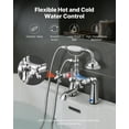 thumbnail image 6 of VEVOR Clawfoot Tub Faucet, Deck Mount Bathtub Faucets with Handheld Shower, Vintage Polished Chrome Clawfoot Tub Filler Faucet Shower Kit with 360° Rotation Spout & 59-inch Long Hose for Bathtubs, 6 of 9
