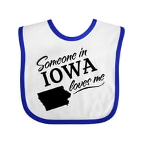 Inktastic Someone in Iowa Loves Me Boys or Girls Baby Bib