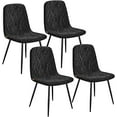 thumbnail image 2 of VASAGLE Dining Chairs, Set of 4 Dining Room Chairs, Metal Frame, Adjustable Feet, Easy to Clean, Glacier-Textured Synthetic Leather, for Kitchen, Ink Black, 2 of 6