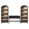 thumbnail image 4 of Walker Edison Desk with 2 Open Arched Bookshelves, Set of 3, Black, 4 of 7