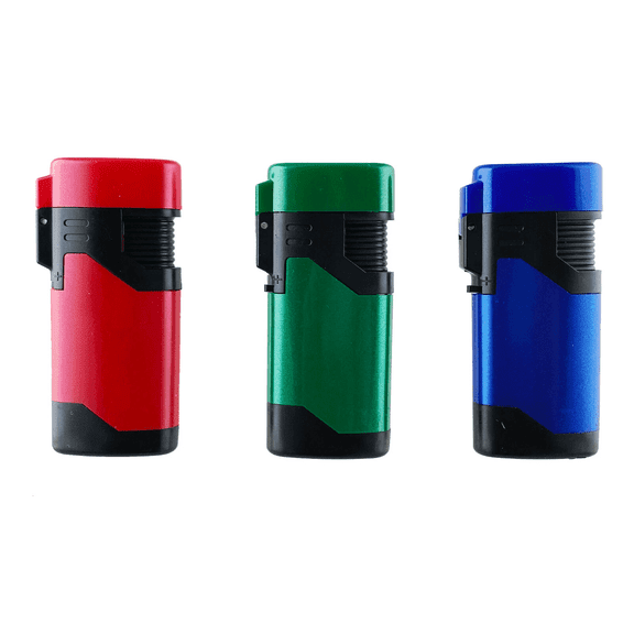 3 PACK Jet Torch Lighter Metallic Finish Adjustable Windproof Refillable gift for man’s Birthday  Christmas