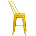 thumbnail image 3 of 24'' High Yellow Metal Indoor-Outdoor Counter Height Stool with Back, 3 of 9
