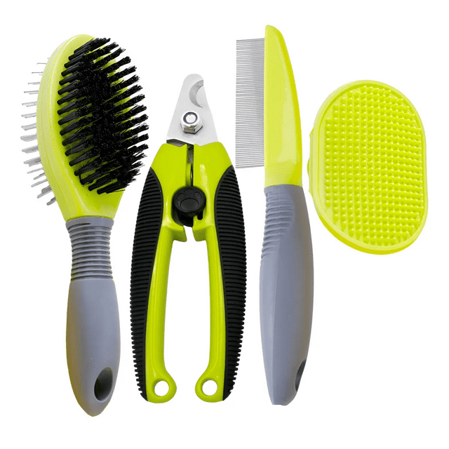 Kit Cepillo Perro Gato Uña De Mascotas Herramientas De Aseo Malubero Verde