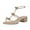 Beige, variant on XYD Women Stylish Rhinestone Crossover Strap Bow Knots Sandals Open Toe Gladiator Chunky Heels Party Shoes Size 7 White Pink