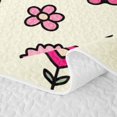 thumbnail image 5 of Manfei Rainbow Castle Quilt Full, Cute Buttefly Flower Full Bedspread Sets, Cream Pink, 3pcs, 1 Coverlet and 2 Pillowcases, 5 of 7