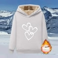thumbnail image 2 of XPMWRP Women's Fleece Lined Thermal Hoodies Sweatshirts Heart Print Pullover Winter Soft Warm Casual Long Sleeve Sweatshirt White XXXL, 2 of 3