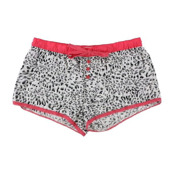 Lounge Affair Womens Leopard Pajama Shorts ivory M