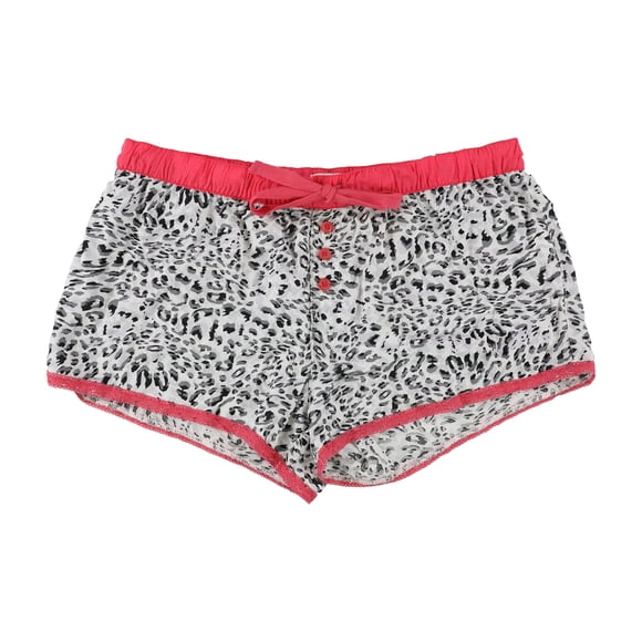 Lounge Affair Womens Leopard Pajama Shorts ivory M