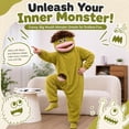 thumbnail image 3 of Kintue Snuggle Goof Monster Onesie Adult, Funny Big Mouth Pajamas with 3D Hood, Plush Halloween Onesie for Couples Family Matching, No Shoes Included, 3 of 6