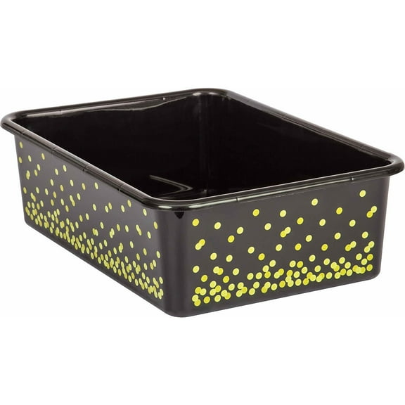 Teacher Created Resources Black Confetti Large Plastic Storage Bin Pack of 5 (TCR20896BN)