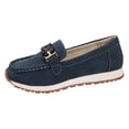 thumbnail image 4 of Rokment Women's Loafers Comfortable Platform Memory Foam Slip on Work Flat Shoes for Women Leather Casual Dressy Walking Sneakers Blue Size 6.5, 4 of 5