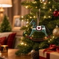 thumbnail image 5 of Iron Rocking Horse Christmas Ornament, Vintage Metal Hanging Pendant, Festive Craft Decor for Xmas Tree Wall Wreath Window Home Indoor Holiday Party Display, 5 of 6