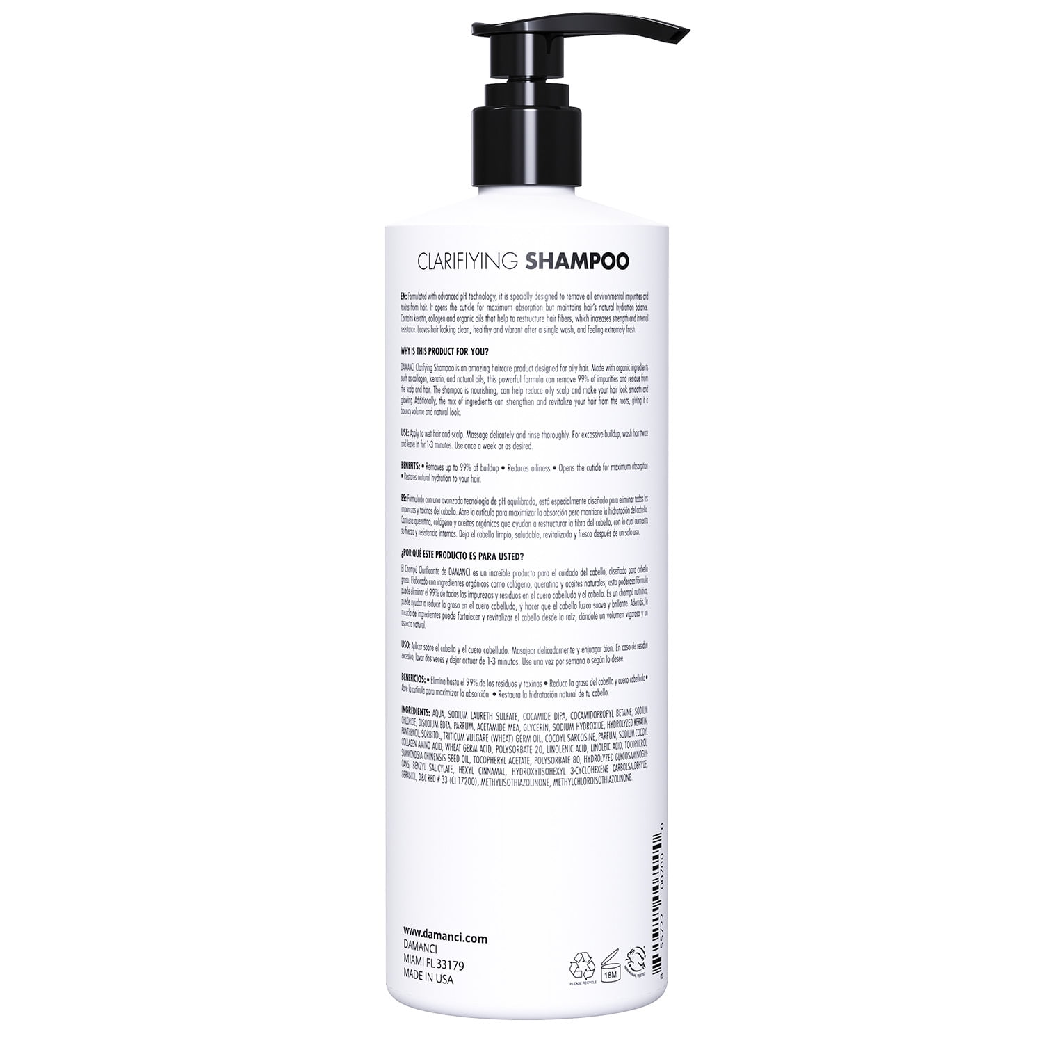DAMANCI Clarifying Shampoo 32 Oz