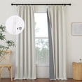 thumbnail image 5 of NICETOWN 100% Blackout Curtains, Pinch Pleated Linen Blend Curtains with Hooks Thermal Sound Reducing Drapes for Bedroom/Living Room, W34 x L84, Cream, 2 Panels, 5 of 8