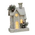 thumbnail image 2 of Estatua de casa de nieve navideña con luz, artesanía creativa para estantería navideña. Blanco, 2 of 9
