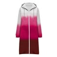 thumbnail image 4 of Hoodies for Women Plus Size Zip Up Fall Winter Fashion Casual Hooded Sweatshirts with Pocket Fashion Printed Long Sleeve Hooded Pocket Zipper Drawstring Pocket Tops Sweatshirts Hot Pink L, 4 of 5