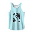 thumbnail image 5 of Beach Tank Tops for Men Coconut Tree Graphic Hawaii Tropical Vacation Casual Crewneck Sleeveless Shirt, 5 of 5