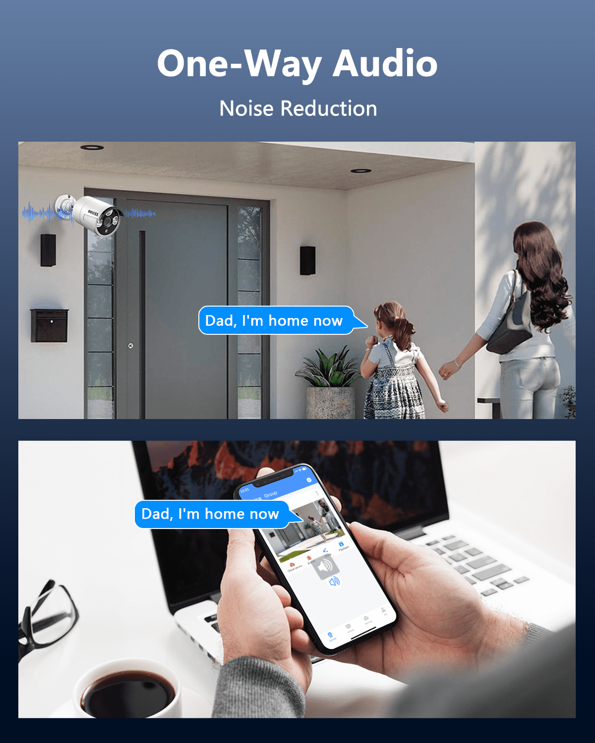 OOSSXX Outdoor Wired Security Camera System, 5MP POE Surveillance Cameras with Audio for Home Security