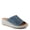 BLUE, variant on Women's RHYDIAN Slip-On Leather Wedge Sandals – Perforated Flower Design, Cushioned Footbed, Made in Turkey