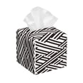 thumbnail image 1 of Fotbe Black White Stripes Porta Pañuelos Decorativo de Cuero, Caja Cuadrada Moderna para Pañuelos Faciales, Organizador y Dispensador 5x5x5'', 1 of 7