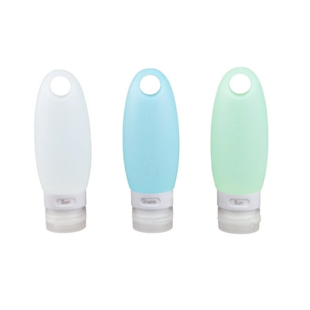 Coghlan's Refillable Travel Bottles 3-Pack, Silicone, Multi-Color, BPA-Free, TSA Approved 3 oz (89ml) Size