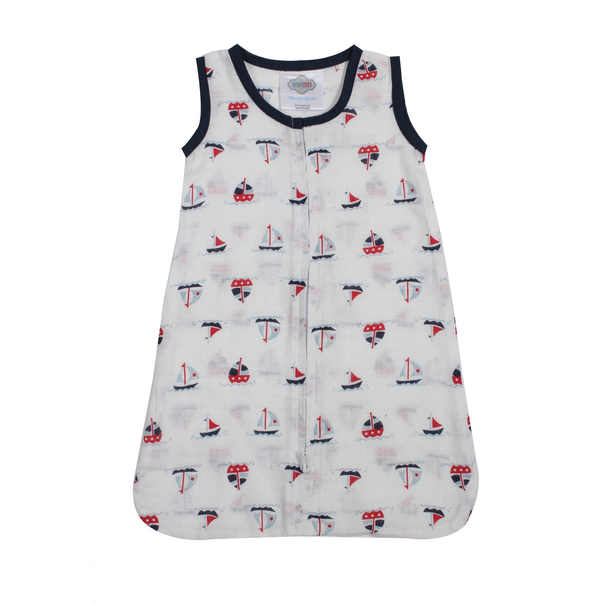 Bacati Little Sailor Boats Boys 100 Cotton breathable Muslin